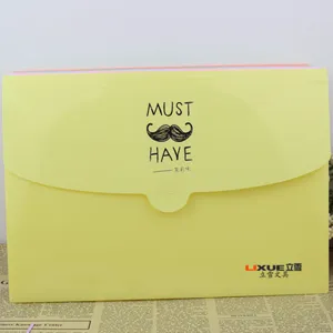 A4 accordion folder with cute mustache print, multi-layer document organizer for students.