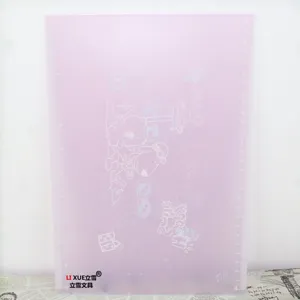 Tablero de escritura de plástico para estudiantes 295x208mm rosa translúcido con regla graduada