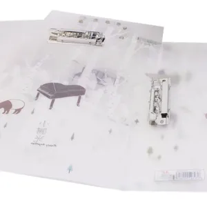 Cartella per Documenti A4 Trasparente Organizer per File in Plastica Chiara Con Doppia Clip Illustrazione Artistica Per Ufficio Scuola