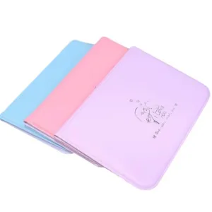 Stylish pastel macaron 12-slot bank card holder set with I Love You silver foil print