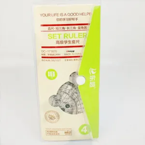 Juego de reglas para estudiantes set geometrico de plastico transparente 18cm