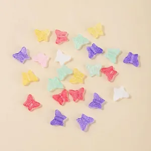 Multi-Color Transparent Butterfly Czech Glass Beads For Jewelry Making DIY Handmade Ornaments Phone Case Accessories