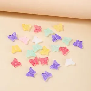 12mm multi-colored translucent butterfly glass beads for DIY jewelry craft making