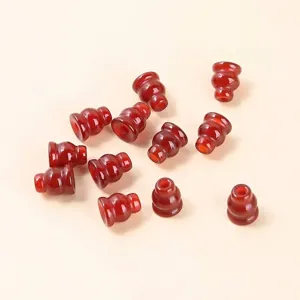 Polished natural red agate gourd-shaped loose beads for custom DIY jewelry making accessories