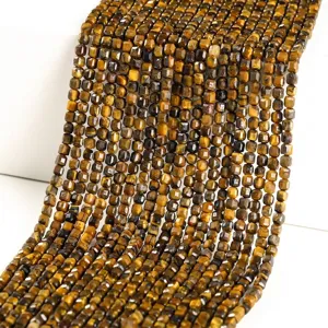 Natural Yellow Tiger Eye Stone Cube Loose Beads Square Tiger Eye Gemstone Beads For DIY Jewelry Making Bracelet Findings