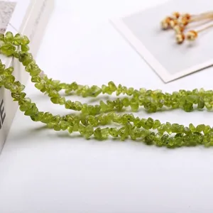 Perle di pietra frantumata di peridoto verde naturale per gioielli fai da te creativi