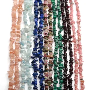 Fili di perle in pietra naturale frantumata per creazione gioielli fai da te creativi