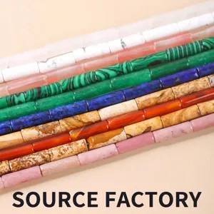 Natural Crystal Agate Tube Beads Cylinder Spacer Beads For DIY Jewelry Making Accessories Cylinder Positioning Beads