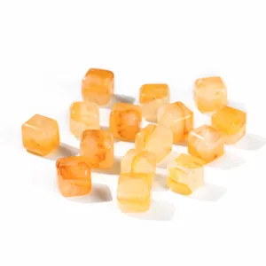 Natural yellow flower crystal sugar cube loose beads for handmade DIY jewelry crafts