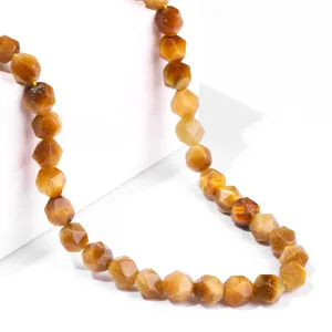 Natural faceted rhombus tiger eye stone beads strand for DIY jewelry making projects