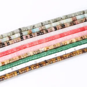 Various 2x4mm colorful natural gemstone disk beads for DIY bracelet jewelry making