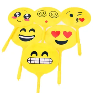 Süsse Emoji Fächer Gelstifte, kreative gelbe Schreibstifte Cartoon Briefpapier für den Sommerbedarf.