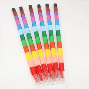 Pastelli a cera impilabili a 12 colori per il disegno creativo e la pittura