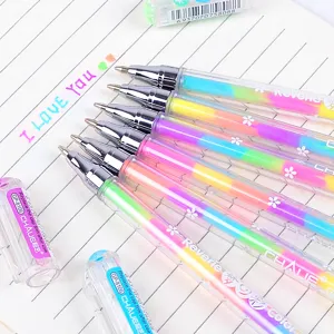 Mehrfarbige Gelstifte Textmarker Set für Tagebuch Schule Briefpapier und kreative Bastelarbeiten.