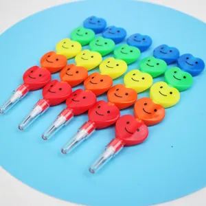 Colorful heart stacking pencils cute non-sharpening push point pencil student stationery detail view