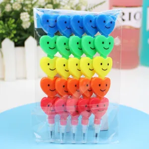 Cute stacking pencil with smiling heart blocks multi-color non-sharpening stationery student gift