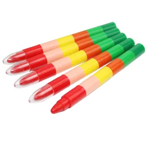 Detailansicht stapelbare 6-Farben-Wachsmalstifte im Bausteinstil für Kinderkunst
