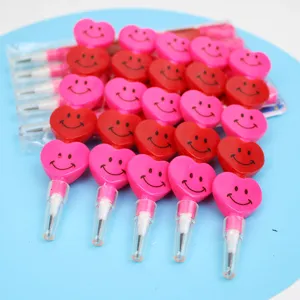 Set di matite impilabili cuore smiley simpatiche cancelleria creativa per studenti colorate
