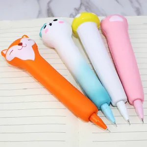 Cute slow rebound stress relief gel pen set, creative cartoon animal student novelty stationery.