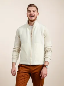 Men's sherpa fleece zip vest casual autumn winter outerwear with pockets comfortable fit.