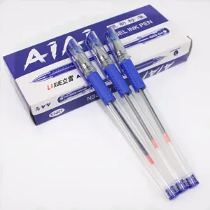 Stylos gel 0.5mm écriture lisse encre bleue bureau école papeterie fournitures d'examen d'étudiant