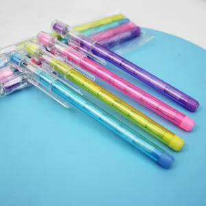Creative stackable push point pencils with multi-color sections for school and office use.