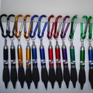 Bolígrafo Portátil con Mosquetón Llavero Multicolor Funcional Herramienta de Escritura Con Gancho de Metal para Oficina Aire Libre Estudiante