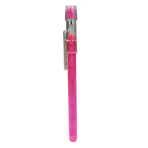 Creative stackable plastic pencil with eraser pink push style stationery item 1pc