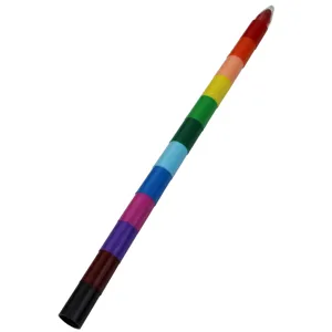 Creatieve meerkleurige stapelbare kleurpotloden, 12 kleuren ronde oliekrijtjes voor studenten briefpapier.
