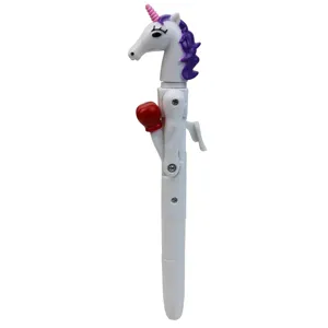 Kreativer Einhorn Boxen Kugelschreiber mit witzigem Muskelarme Design, tolles Neuheit Geschenk.