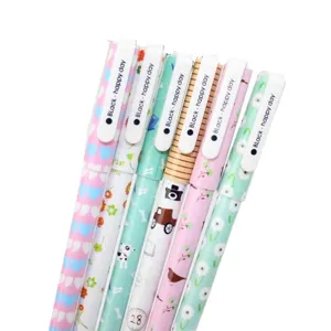 Set of 6 cute cartoon gel pens with various creative patterns for students and school