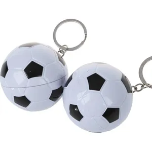 Creative cute soccer ball shaped keychain portable mini ballpoint pen sport design toy gift