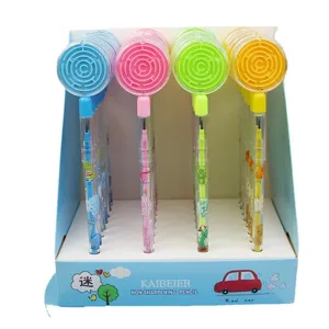 Creative non-sharpening multi-section bullet pencils with maze top, colorful student stationery set.