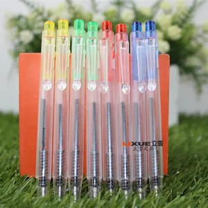 Transparent mini ballpoint pens set colorful portable cute office stationery school supplies