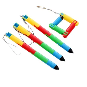 Creative foldable colorful ballpoint pens with transformable plastic sections for kids