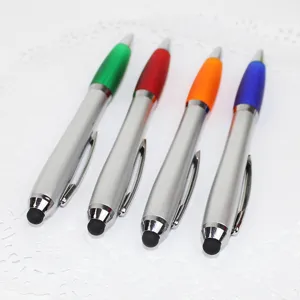 Metall Kapazitiver Stift Kugelschreiber Detail, 4 Farben Set mit Metallclip und Gummispitze.