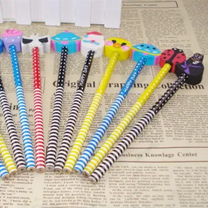 Cartoon animal eraser pencils cute student stationery writing tools colorful school supplies