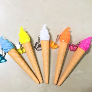 Set mit 5 bunten Eiscreme-Druckbleistiften und Schmetterlingsanhängern für Schüler