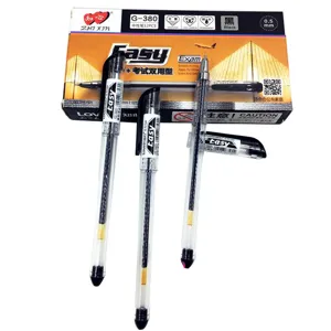 Penne gel nere G-380 da 0,5 mm con confezione per ufficio ed esami