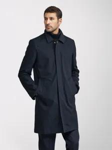 Mens casual solid color trench coat mid-long style business commuting autumn outerwear clothing