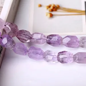 Natürliche facettierte Amethyst-Perlen 15x20mm für DIY-Schmuckzubehör Bastelbedarf
