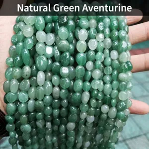 Natural tumbled green aventurine stone beads for DIY handmade jewelry accessories