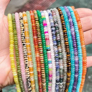 Natural Jade Stone Abacus Spacer Beads For DIY Jewelry Making Bracelet Necklace Accessories Polished Loose Beads Various Colors