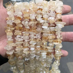 Natürliche gelbe Citrin-Bruchsteine Perlenstränge für DIY-Schmuckherstellung 8-10mm