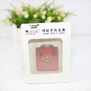 Supporto ad anello per cellulare in metallo rosa, adesivo universale per smartphone.