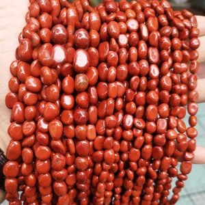 Natural irregular red jasper stone beads for DIY jewelry making strands