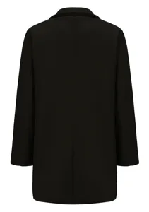 Vue arrière détaillée d'un manteau en laine noir classique mi-long pour homme