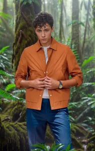 Heren casual effen kleur revers enkelvoudig geknoopte lange mouwen jas outdoor modejas.