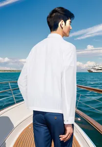 Heren effen kleur casual lange mouw jas bovenkleding minimalistische stijl lente mode