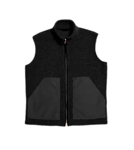 Men's fleece vest autumn winter casual outerwear warm pocket zip up outerwear gilet top